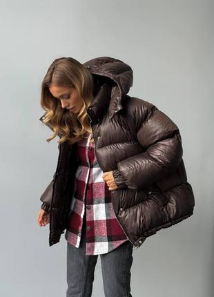 Трендовий пуховик пуффер зимова куртка