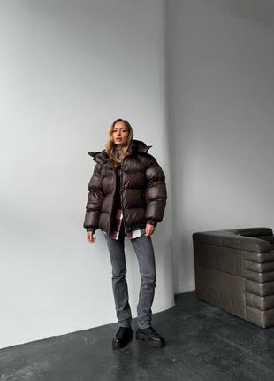 Трендовий пуховик пуффер зимова куртка