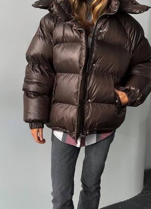 Трендовий пуховик пуффер зимова куртка
