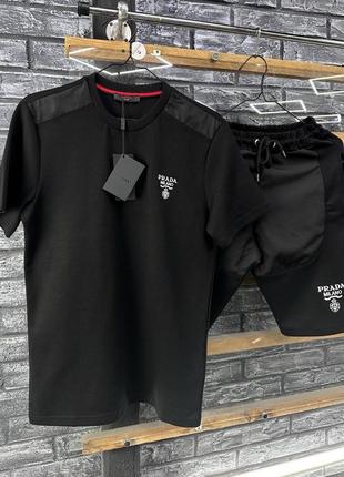 Мужской костюм prada футболка шорты черное лето