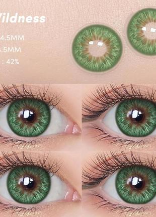 Зелені лінзи без діоптрій, косметичні