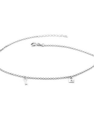 Браслет на ногу серебро 925