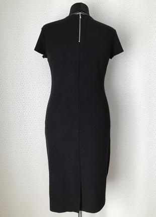 Стильное красивое трикотажное черное платье от yessica, размер l (до 3xl)6 фото