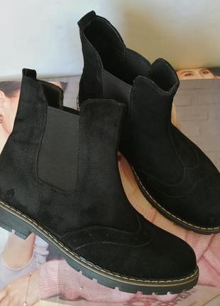 Жіночі чорні черевики в стилі timberland натуральний замш весна осінь 38