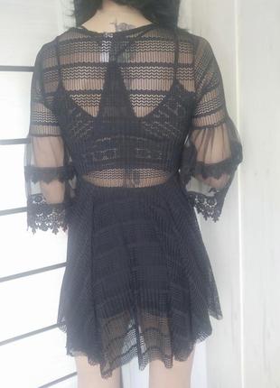 Платье туника разлетайка черное шикарное клеш в сеточку new collection6 фото