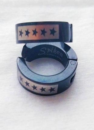 Сережки чоловічі без проколу (кліпси) spikes sfe-01013
