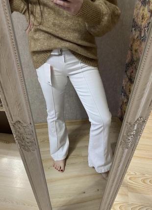 Новые модные белые джинсы на низкой посадке клёш 48- р9 фото