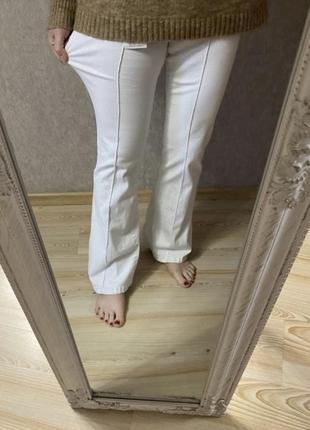 Новые модные белые джинсы на низкой посадке клёш 48- р10 фото