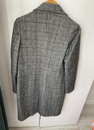 Очень классное качественное пальто из шерсти в клетку3 фото