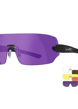 Очки баллистические wiley x wx detection (clear/yellow/orange/purple/copper) matt black
