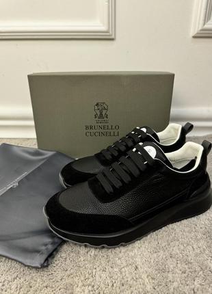 Чоловічі кросівки brunello cucinelli в чорному кольорі