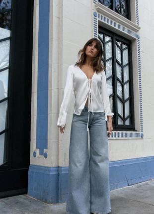 Широкие длинные джинсы палаццо от zara 40р, оригинал