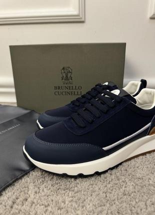 Чоловічі кросівки brunello cucinelli в синьому кольорі