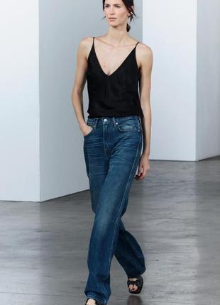 Длинные джинсы с высокой посадкой zara, 34, 36р, оригинал