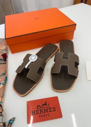Шлепанцы в стиле hermes oran люкс
