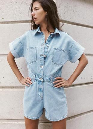 Женский джинсовый комбинезон zara