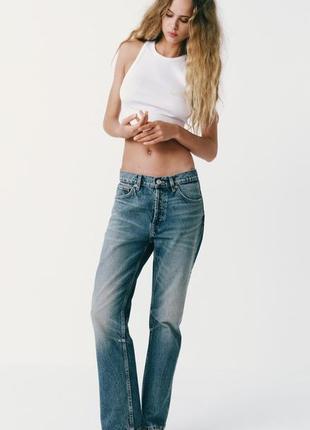 Прямые джинсы с высокой посадкой zara, 34р, оригинал