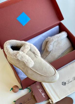Лоферы с мехом в стиле loro piana