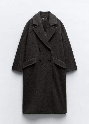 Пальто оверсайз zara двубортне