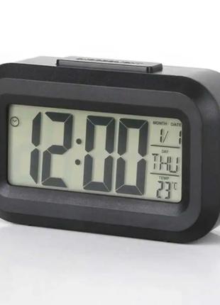 Годинник настільний led з термометром і будильником dol2108 (колір — чорний) арт. 05624
