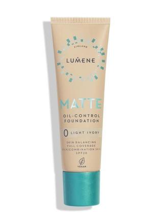 Основа тональна основа lumene matte control oil-free foundation - 0 light ivory