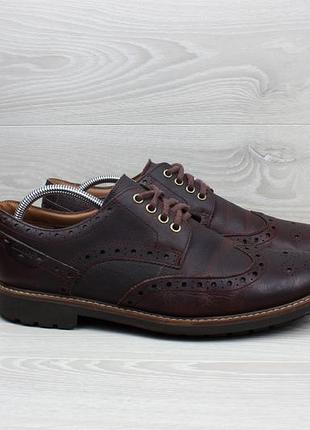Кожаные мужские туфли / броги clarks оригинал, размер 45
