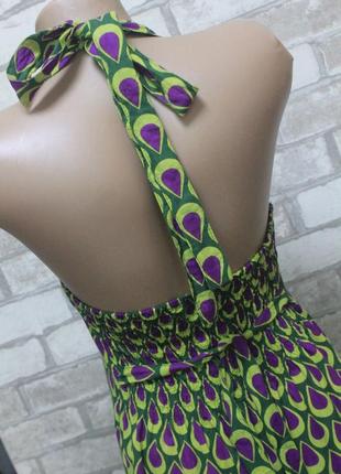 Хлопчатобумажный расклешенный сарафан платье в пол с открытой спиной сharlotte's web2 фото