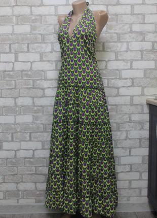 Хлопчатобумажный расклешенный сарафан платье в пол с открытой спиной сharlotte's web4 фото