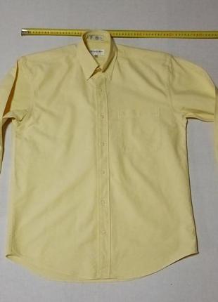 Рубашка желтого цвета vintage воротник 14 1/2 ; 33 1/2 cm yves saint laurent толстая ткань2 фото