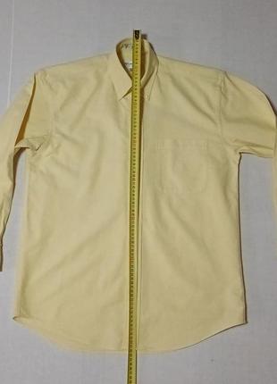 Рубашка желтого цвета vintage воротник 14 1/2 ; 33 1/2 cm yves saint laurent толстая ткань5 фото