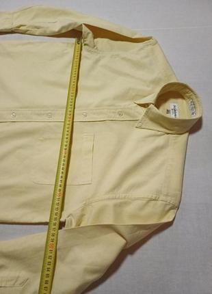 Рубашка желтого цвета vintage воротник 14 1/2 ; 33 1/2 cm yves saint laurent толстая ткань4 фото