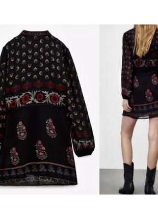 Короткое платье zara черное платье zara бохо2 фото