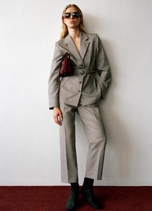 Блейзер женский серый шерстяной zara new