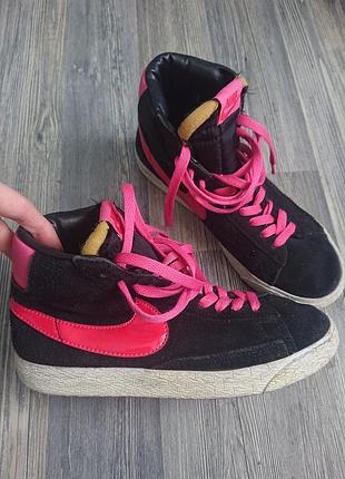 Кожаные кеды  nike р.38 хай топы