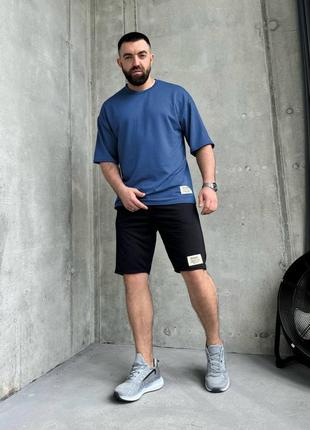Чоловічий літний спортивний прогулянковий костюм повсякденний шорти та футболка літо3 фото