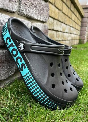 Crocs bayaband clog logo motion black чорні крокси сабо crocs bayaband clog crocs crocs