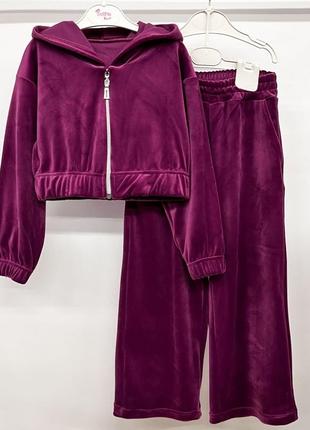 Костюм подростковый для девочки (велюр без утепления)