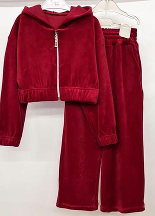 Костюм подростковый для девочки (велюр без утепления)