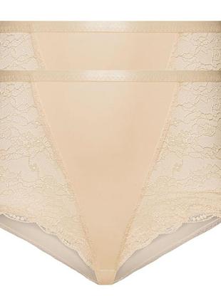Женские трусики esmara, 2 штуки размер xxl/3xl, цвет телесный