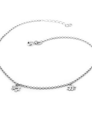 Браслет на ногу серебро 925