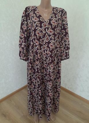 Шикарна  натуральна сукня міді пишний рукав seasalt cornwall 3xl, 4xl