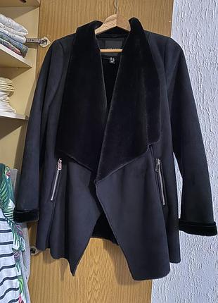 Пальто дублянка хутряна new look