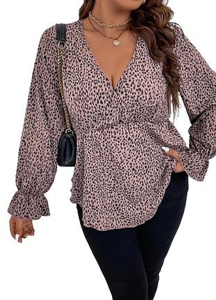Блуза в анималистический принт shein 3xl