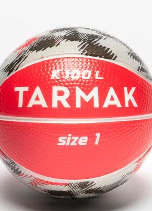 Детский баскетбольный мяч детский tarmak k100  mini №1 от 3-х лет красный изготовлен из пенопласта