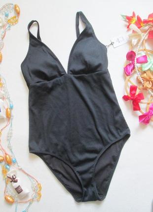 Суперовый слитный черный купальник в рубчик primark 09-24🌼🌴🌼