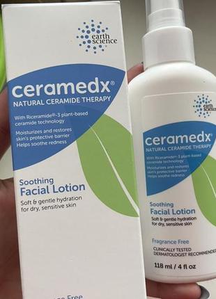 Ніжний лосьйон для обличчя, що володіє легкою текстурою, ceramedx soothing facial lotion fragrance f