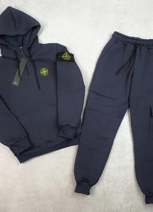 Подростковый теплый спортивный костюм stone island