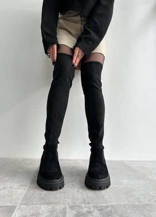 Ботфорты замшевые, ботфорты кожаные