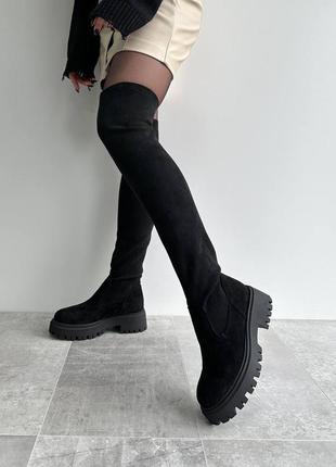 Ботфорты замшевые, ботфорты кожаные