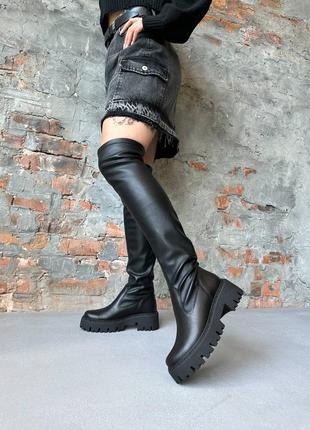 Ботфорты замшевые, ботфорты кожаные